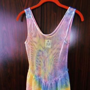UNIF Pastel Rainbow Fishnet Dress 🌈💓🌈